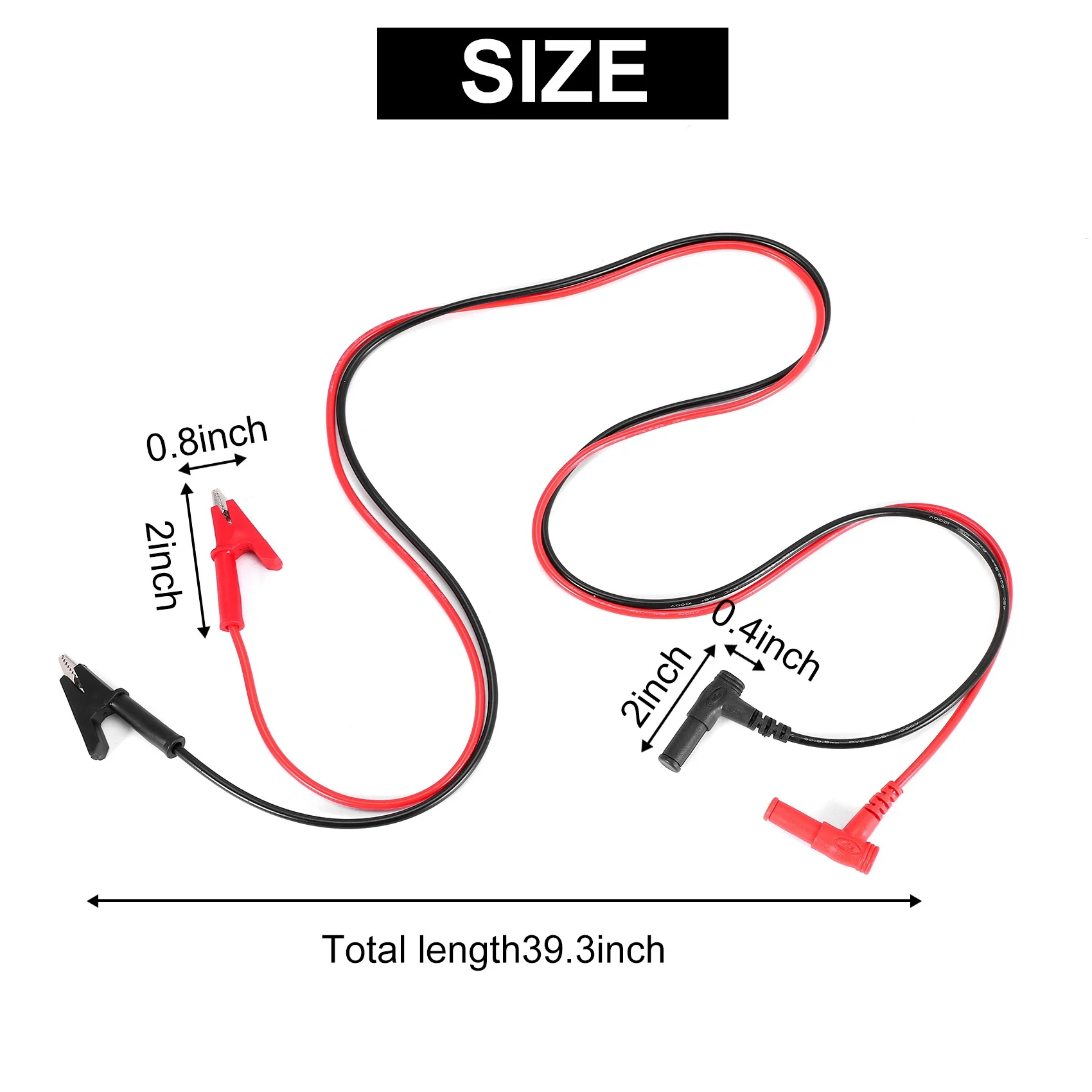 Pair Banana Plug to Alligator Clip Test Lead Crocodile Clip Lab Test Cable with Banana Plug Heavy Duty 1M Long for Multimeter