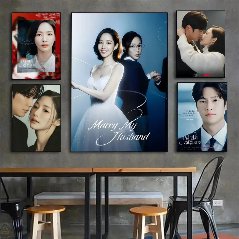 Hot Kdrama M-Marry My Husband Poster Poster Painting Wall Art Mural for Living Room Home Decor and Gifts