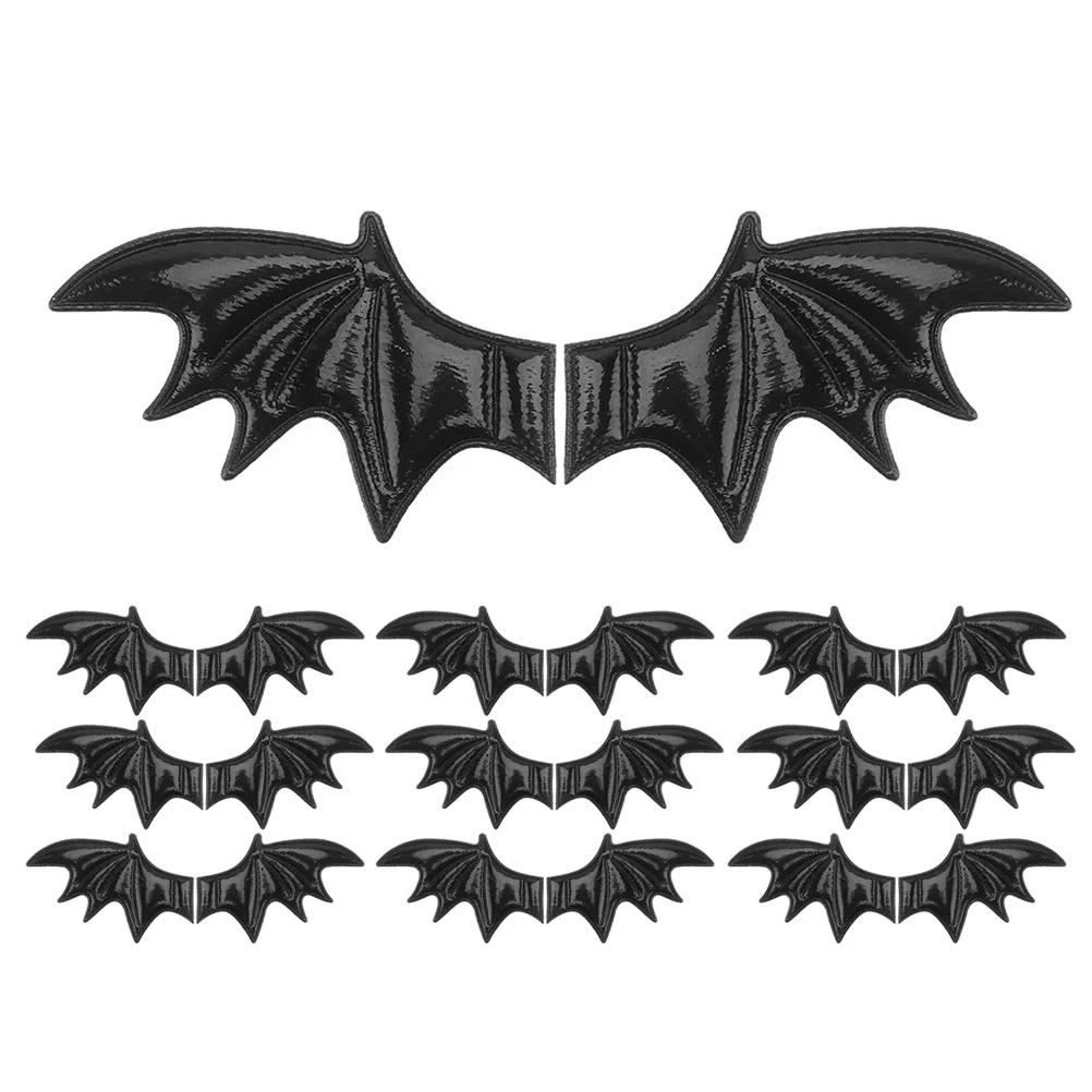 20pcs Bat Wing Hairpins Spooky Bats Wings Embroidered Patches Diy Costume Accessories Halloween Cosplay Party Decor Craft Sewing