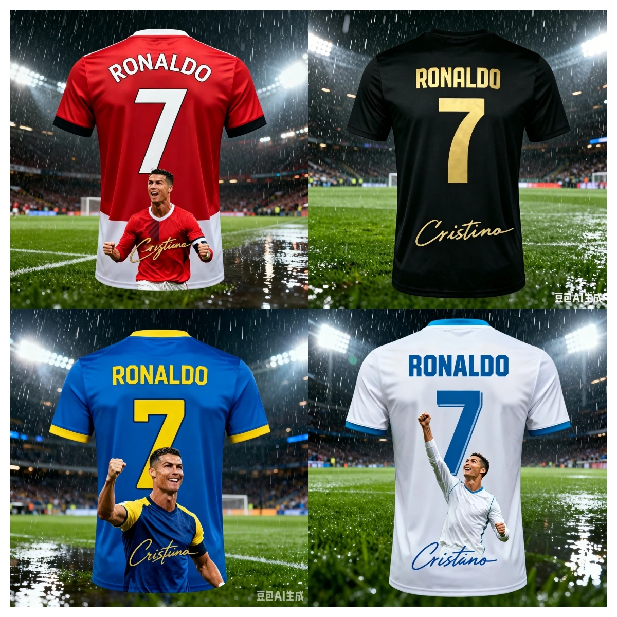 2026 Summer Football Match Ronaldo Fan Jersey Cheer T Shirt Game Watching Essential Tops Unisex Adult Kids Full Sizes