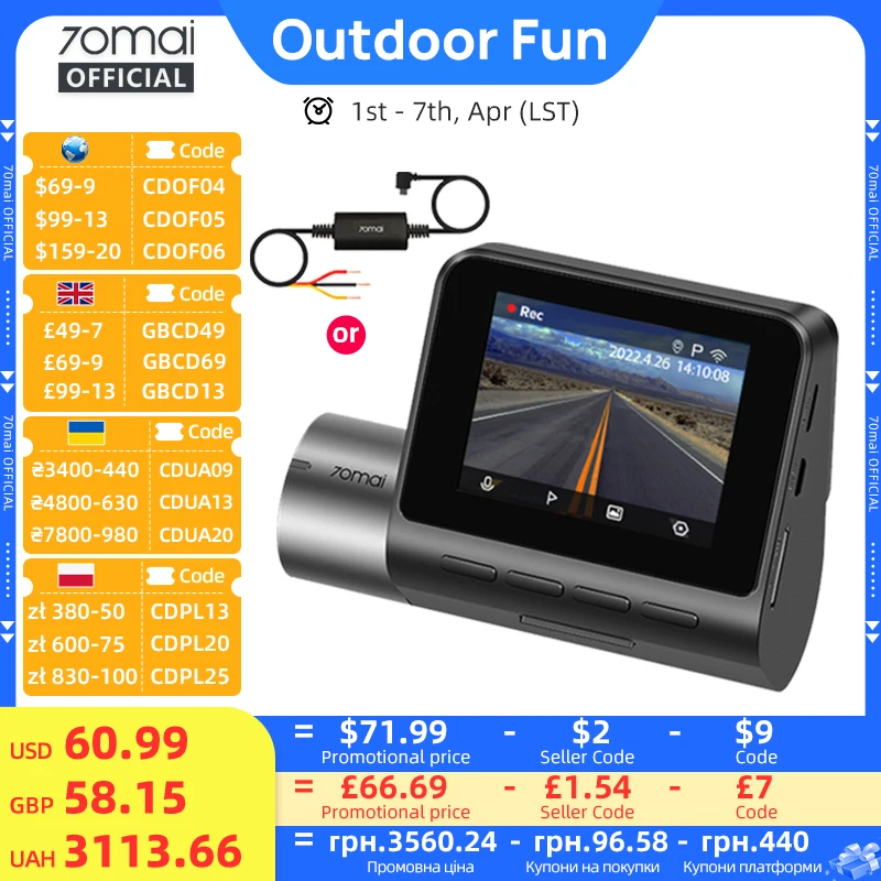 Car Dash Cam with Night Vision and GPS