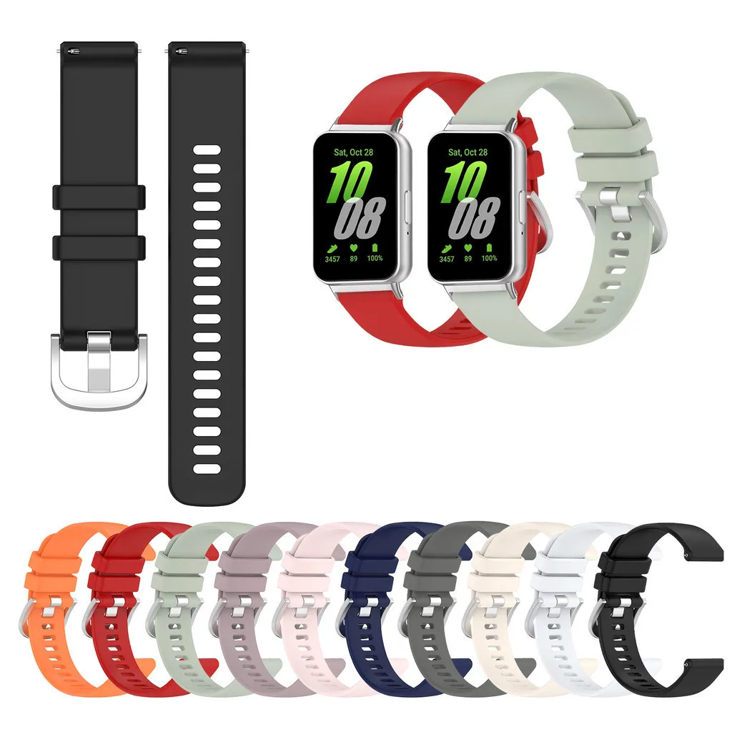 

Silicone Strap For Samsung Galaxy Fit3 Fit 3 SM-R390 Simple Solid Candy Colors Smart Watch Fashionable Wrist Band