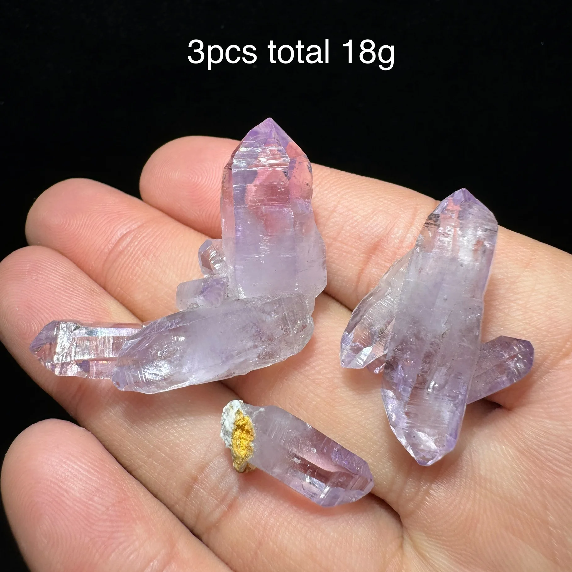3pcs Natural Mexico Cruz Amethyst Mineral Specimen Rough Rock Crystal Quartz Healing Stone With Base