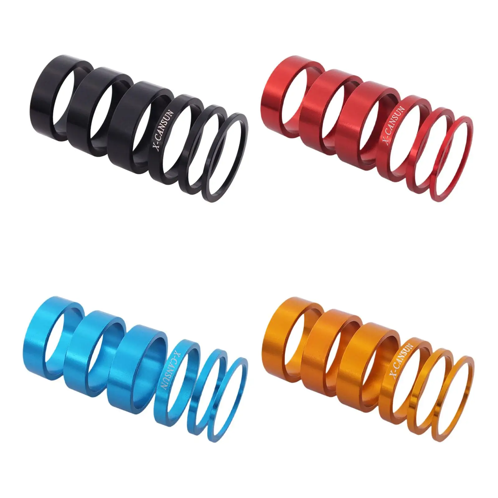 

6 Pieces Mountain Road Bike Headset Spacer Front Fork Gaskets, Premium, Bike Handlebar Stem Spacers, Bicycle Accessories