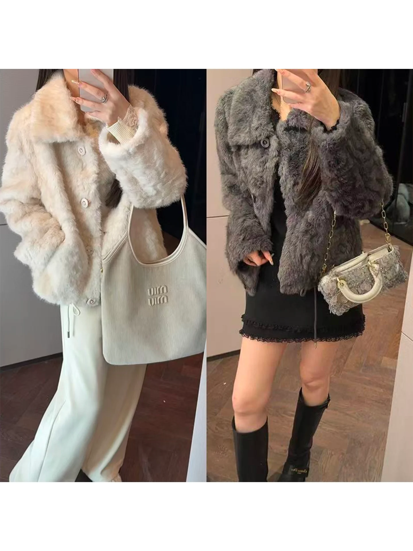 

Ele Long Sve женская куртка из мягкого уютного воротника-стойки, осенне-зимняя универсальная верхняя одежда, нежное пальто с меховым воротником