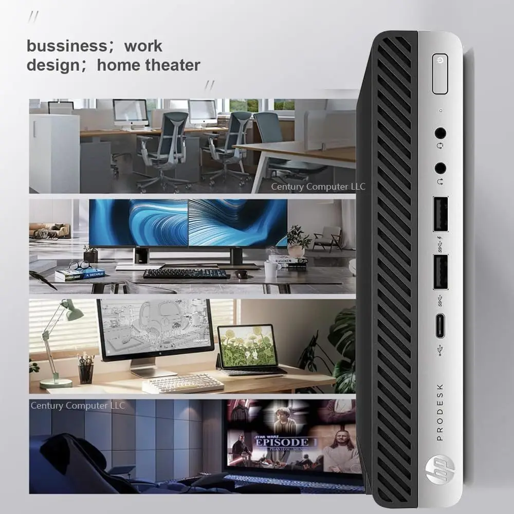 Pacote de PC Desktop com Monitor HD de 27 Polegadas Recondicionado, Intel i7-6700, 16GB de RAM, 512GB SSD, Windows 11 Pro