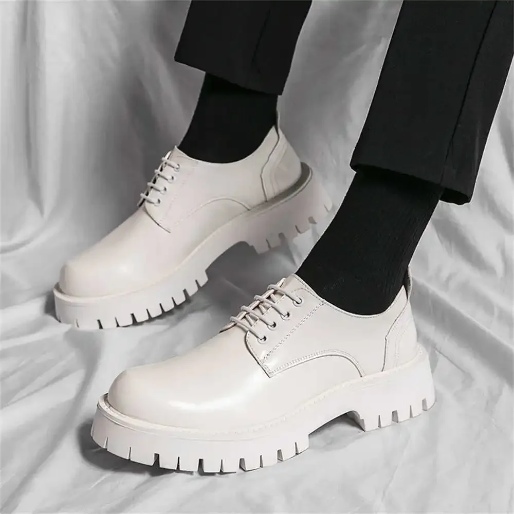 With Ties Non-slip Sneakers Dress Heels Men's Sneakers 48 Size Shoes Black Party Elegant Dress Sport Shows Lux Tenise