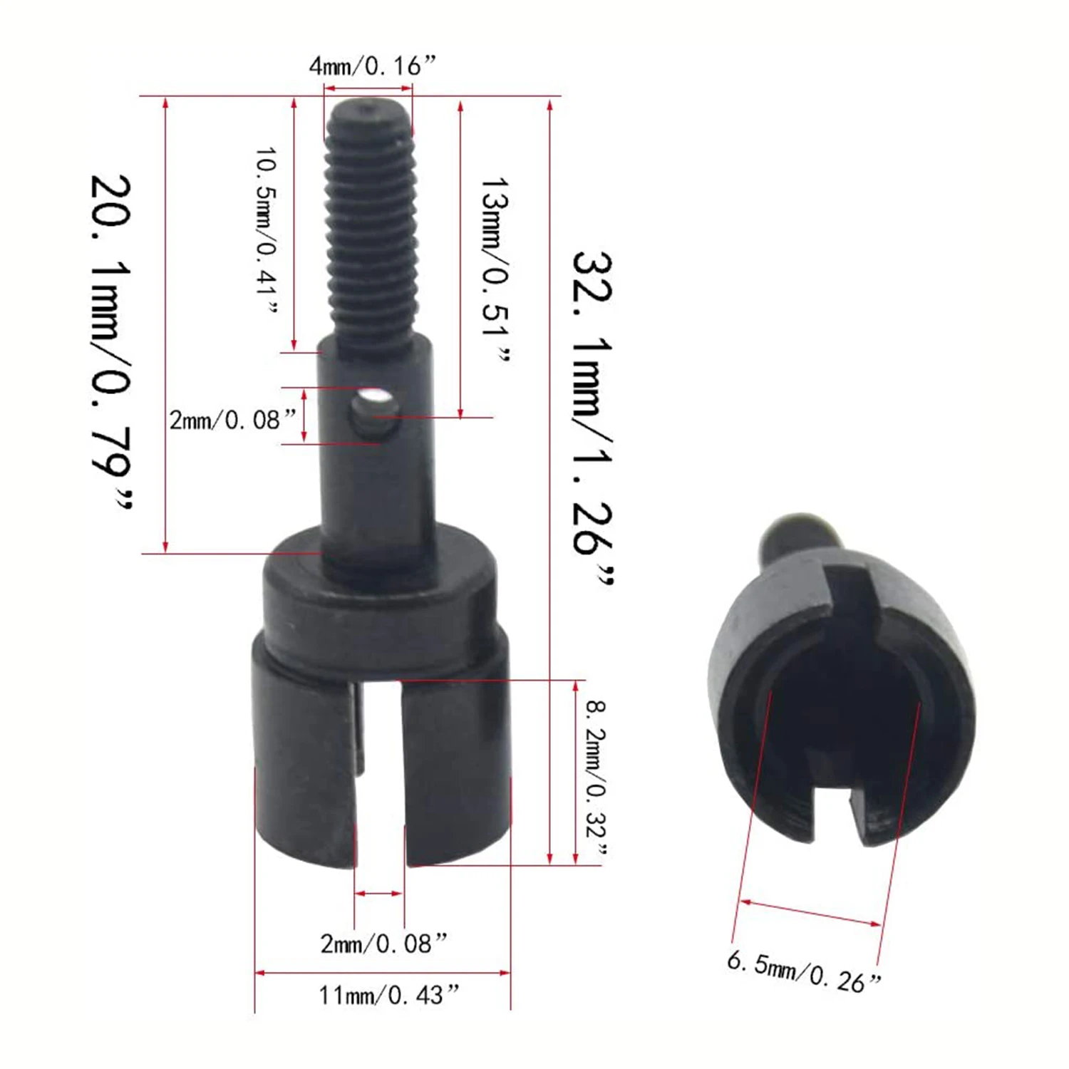 4 шт. стальной приводной вал и замена оси колеса 08029 02033 для HSP 94111 94108 94170 1/10, детали радиоуправляемого автомобиля, черный