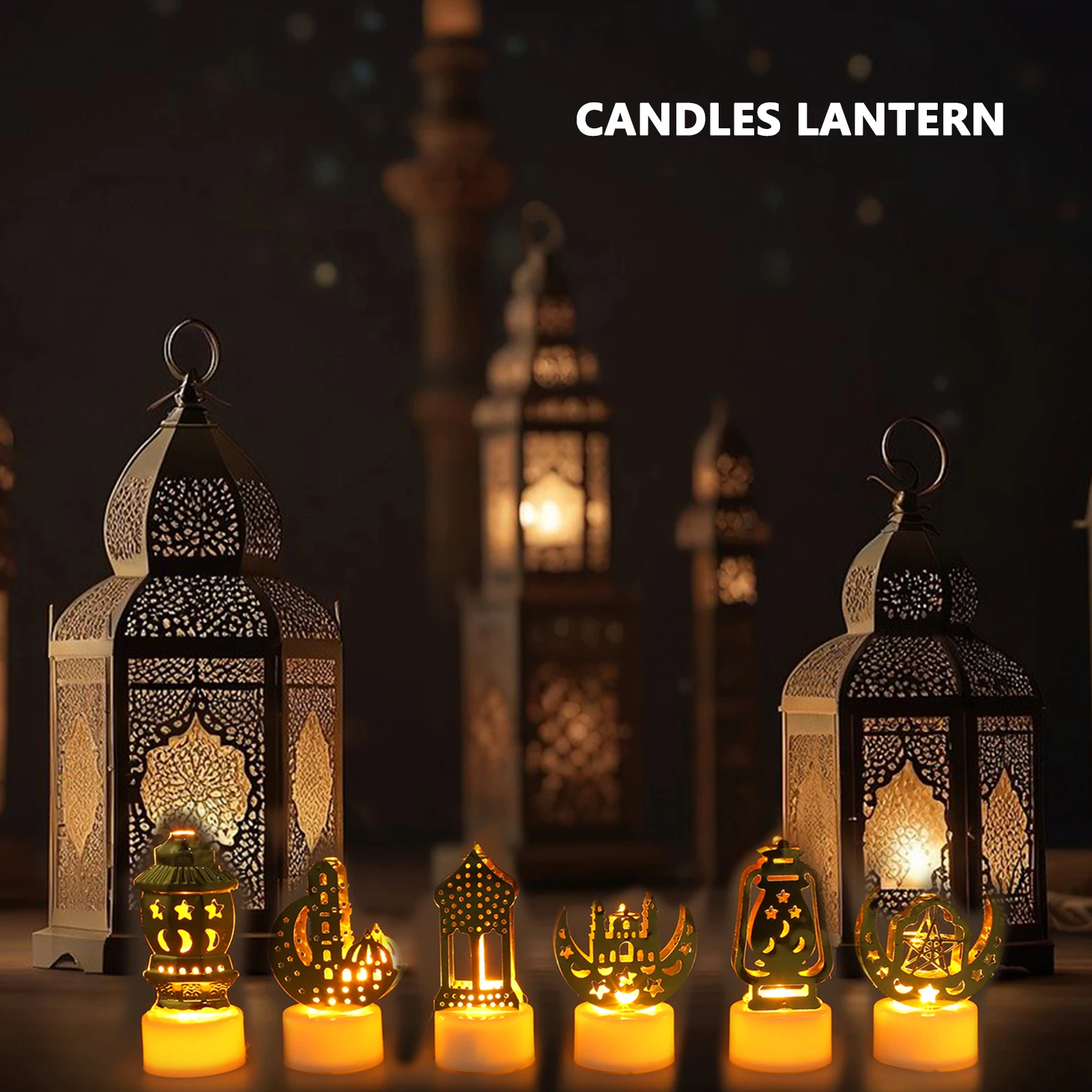 

6pcs Led Ramadan Lights Eid Mubarak Decorations Mini Lantern For Party Festival Home Night Decor, Led Lantern