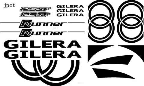 Jptz 다양한 크기의 gilera 문자 패턴 폴리에틸렌 스티커, 오토바이, 자전거 데칼 광고 절묘한 장식에 적합 JP