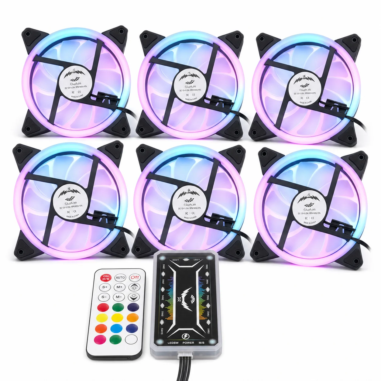 Boîtier d'ordinateur PC ventilateur de refroidissement RGB ajuster LED 120mm silencieux + IR à distance nouveau refroidisseur d'ordinateur refroidissement RGB ventilateur pour CPU
