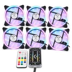 Computer Case PC Cooling Fan RGB Adjust LED 120mm Quiet + IR Remote New Computer Cooler Cooling RGB Case Fan For CPU