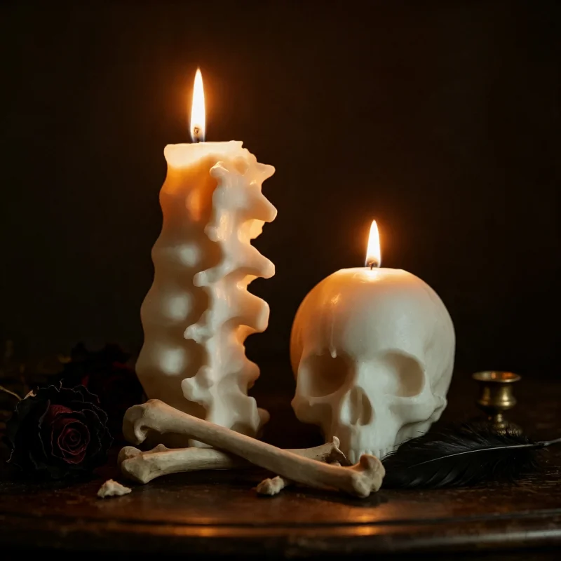 Huge Spine Candle Mold for Halloween Decor Premium Scented Candles 3D Broken Shell Egg Candle Silicon Mould Human Vertebrae Mold