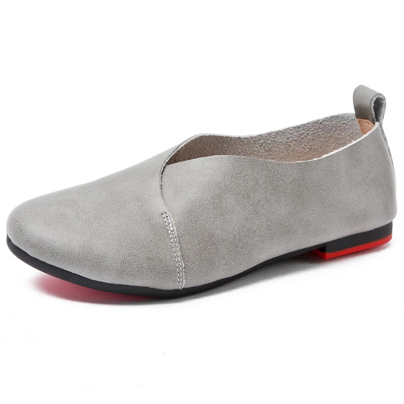 AIYUQI Women flat shoes 2024 genuine leather female peas shoes large size 35-43 casual soft bottom mother single shoes K20