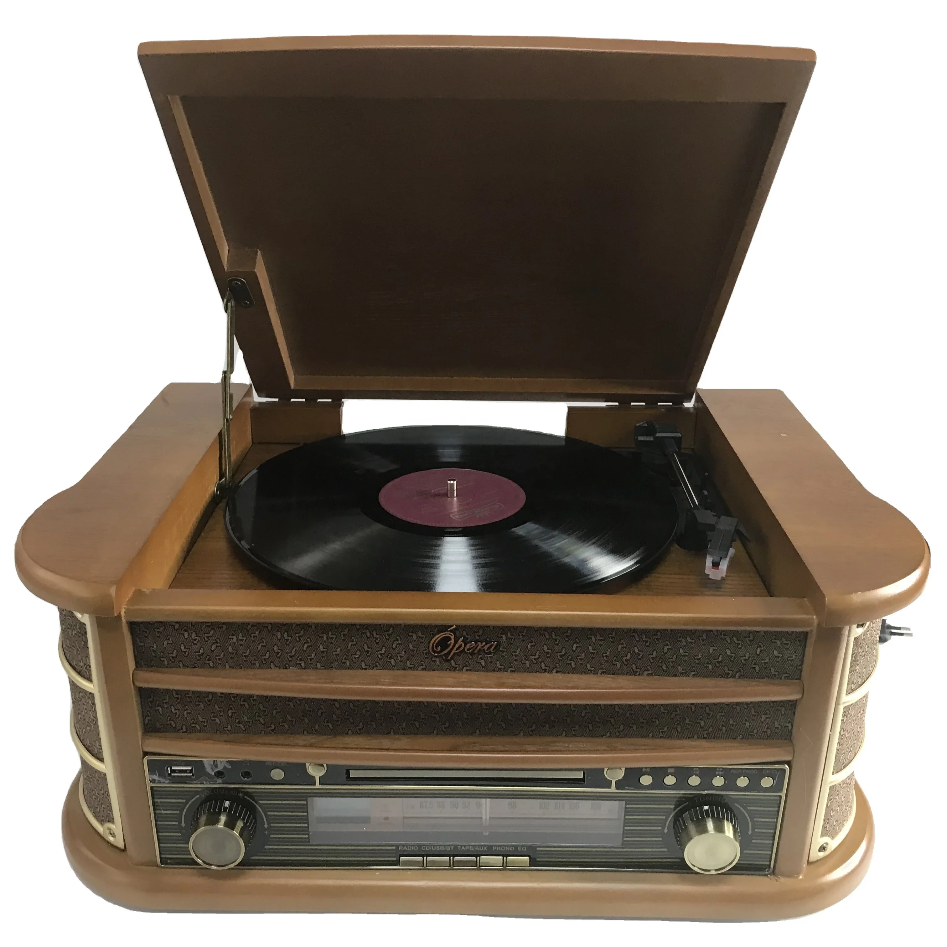 Cassette recorder Turntables USB SD wireless wooden player Vinyl  Gramophone Player With EQ function