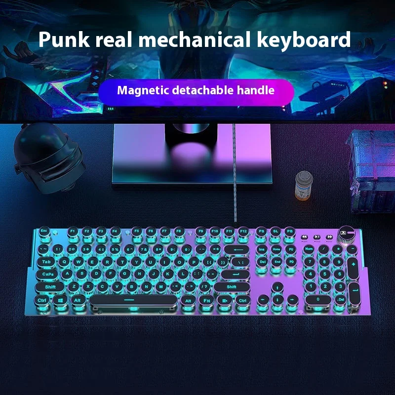 X60 Steampunk Esports Mechanical Keyboard Internet Cafe Mechanical Gaming Keyboard Mouse Computer Peripherals Satellite Axis