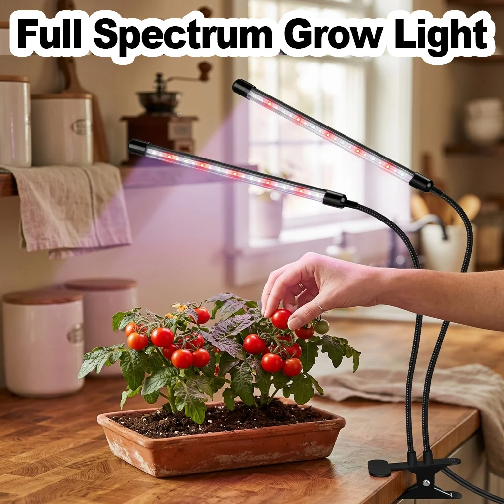 

Multi-Head Plant Grow Light Auto On/Off Full Spectrum Grow Light Easy Setup Plant Lamp Energy Saving LED Grow Light Succulent