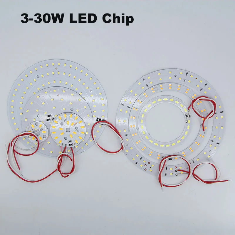 5V 3W 5w 10w 30w LED Chip Bead yellow warm White Lamp night Lights wire Board Bulb Round Transformation Source 32MM 50mm 14mm B4