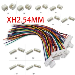 10Sets=10pcs JST Plug +10pcs XH2.54 XH 2.54mm Wire Cable Connector 2/3/4/5/6/7/8 Pin Pitch Male Female Plug Socket 26AWG