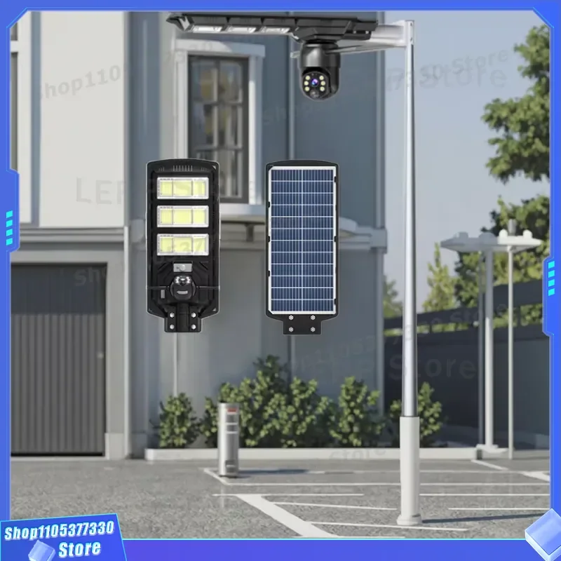 Outdoor ABS Solar Street Light Waterproof LED Lamp with 4G Wifi Camera Security Surveillance System for Garden Road Pathway