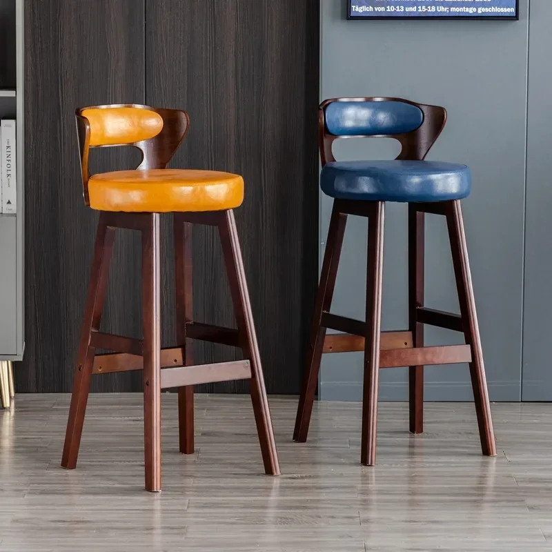 Chaise de luxe ergonomique en fer et plastique, tabouret de bar, dossier haut confortable, pour comptoir de cuisine