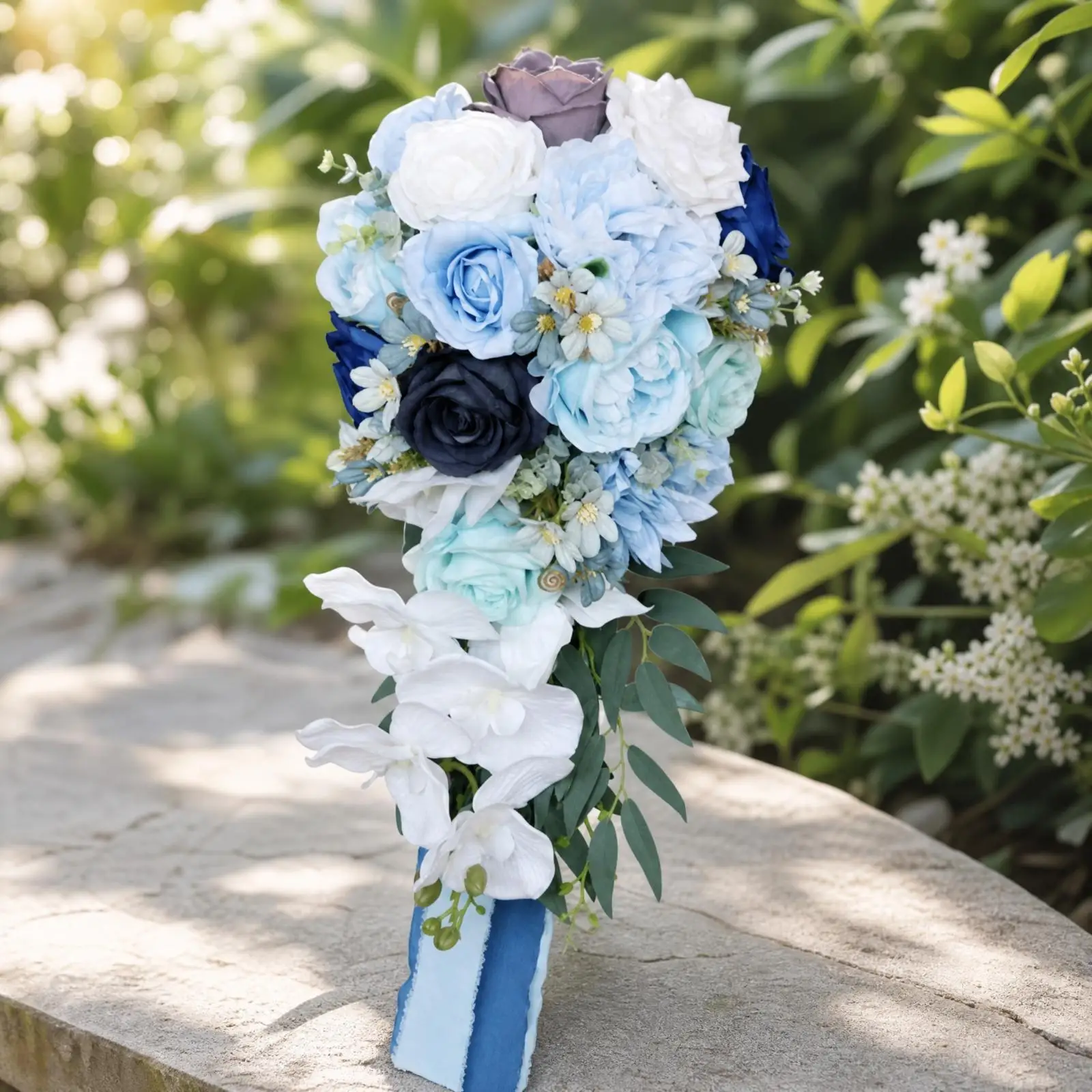 handcrafted-artificial-wedding-bouquet-with-ribbons-lightweight-teardrop-bridal-bouquet-romantic-for-brides-parties