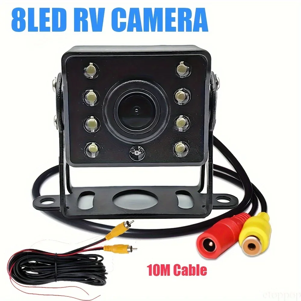 8 LED IR Camera Rear Park Assist Reverse Camera Wide View Angle Car Rear View Parking RV Bus Pickup Backup Camera for Monitor