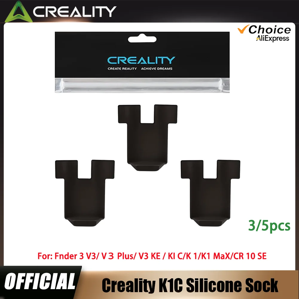 

Creality K1C Silicone Sock,3PCS Ender 3 V3 Silicone Cover,Hotend Heat Insulation Case Cover Heating Block Cover 3D printer Parts