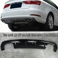 For Audi A3 Base Sedan 8V Pre Facelift 2013-2016 (Not for S-Line / S3 Sedan) Car Rear Valance Gloss Black Rear Bumper Diffuser