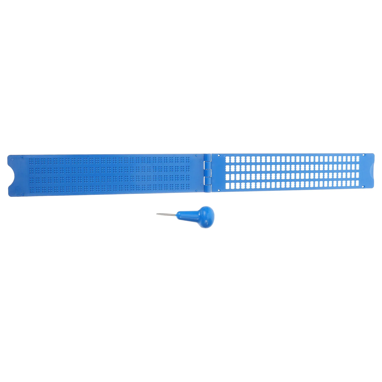 

Braille Writing Board 28 Cell Blue Portable Set for Blind People Health Care Accessories Plastic Stylus Kit Easy Use