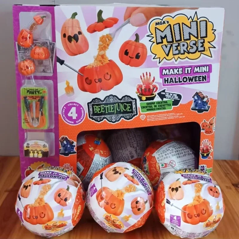 Produk Baru Tersedia Miniverse 2025 Bola Halloween Baru Diy Miniatur Makanan Bola Misteri Labu Lilin Tren Kotak Misteri Trendi