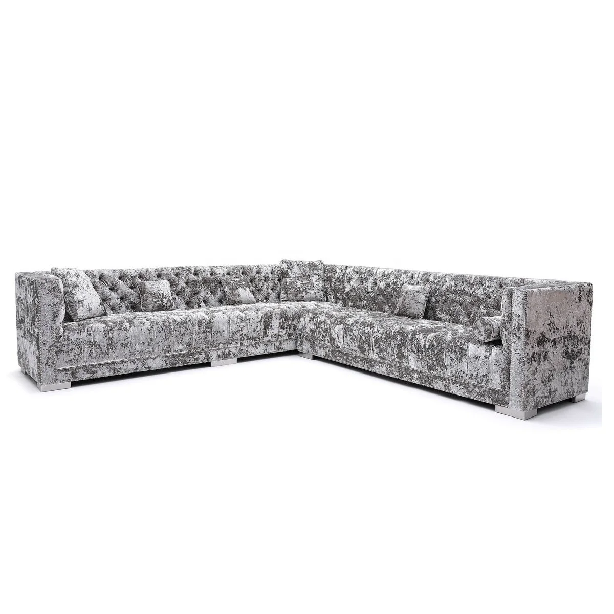 # Three Seat Four Seat Velvet Fabric Living Room Sofa Set for Home Furniture