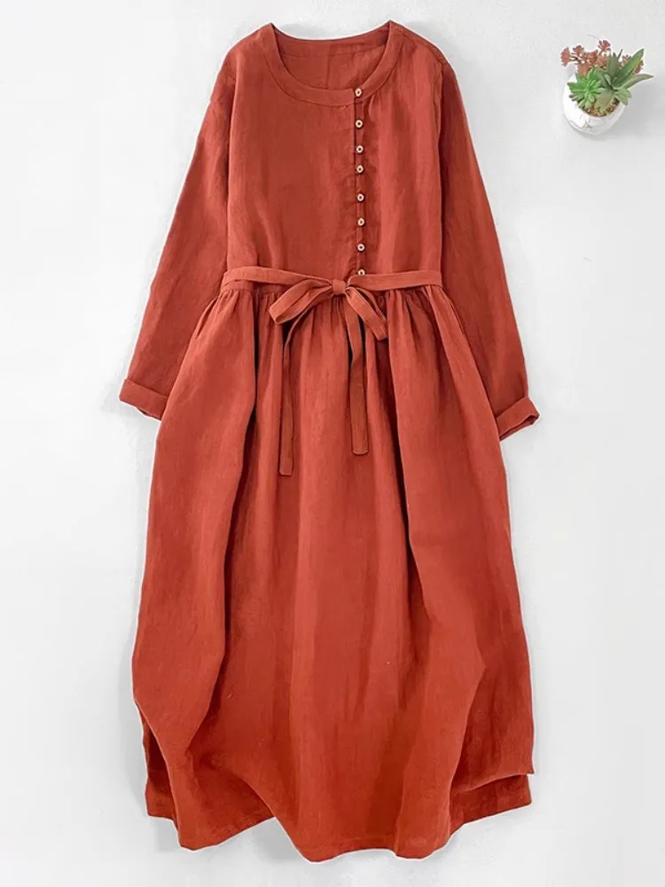 

2025 New Autumn Irregular Long Sleeve Women Dresses Casual Loose Minimalist Solid Party Dress Large Swing Female Midi Dress