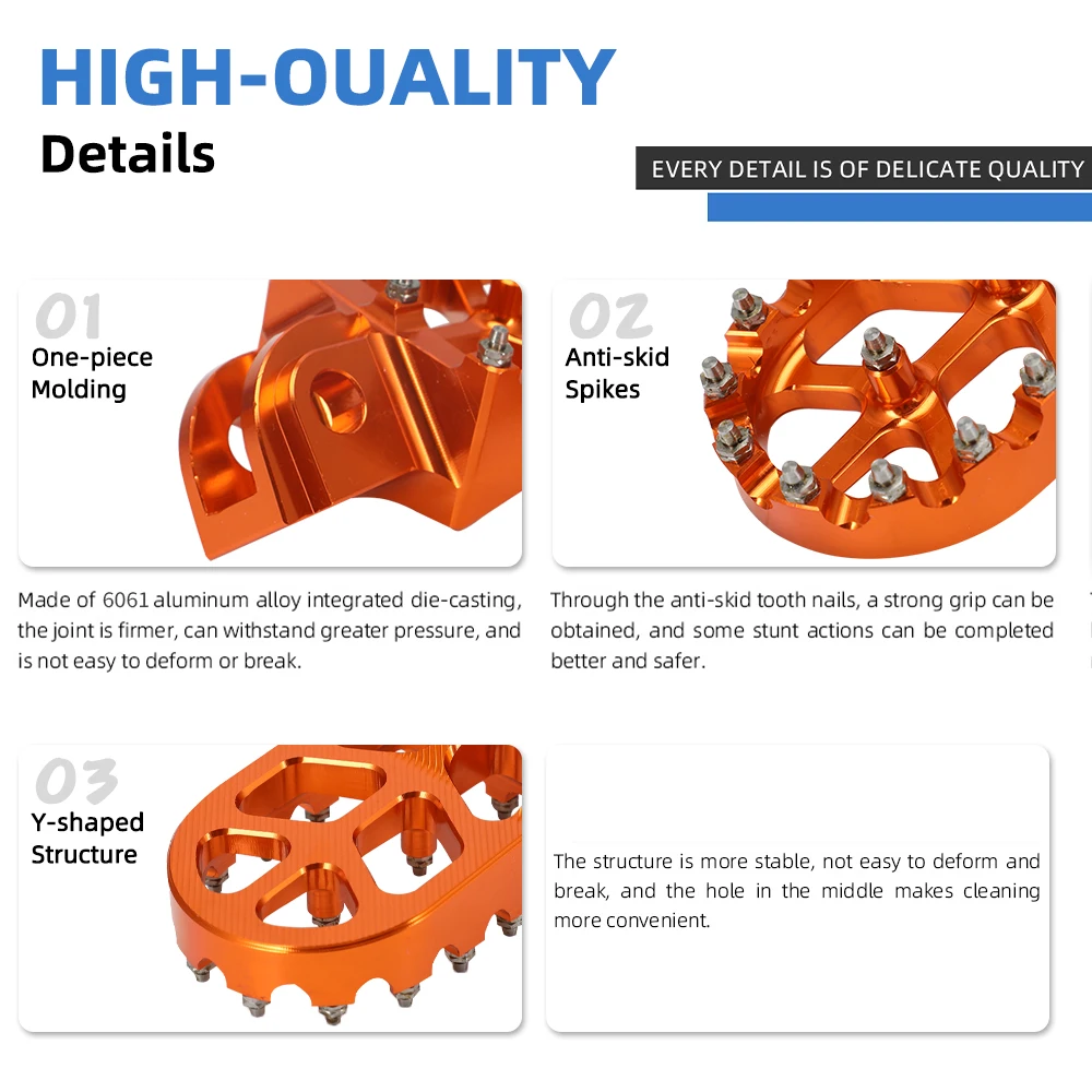 Reposapiés para motocicleta, estriberas para KTM SX, SXF, EXC, EXCF, XCF, XCW, XCFW, 65, 85, 125, 150, 250, 300, 350, 400, 450, 530, ADVENTURE