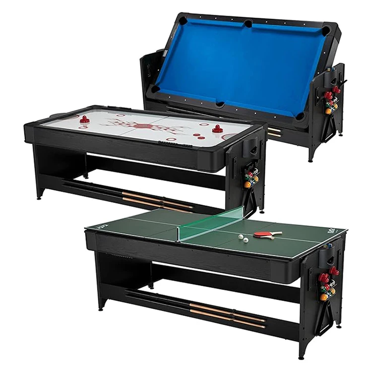 7Foot Indoor 4 in 1 Reversible Game Table  Snooker Billiard Table, Table Tennis Table,  Air Hockey Table, Dinning Table