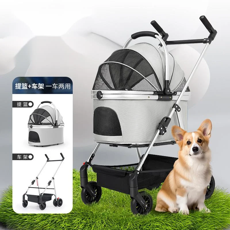 

Pet Stroller Metal Tube Pull Rod Detachable Outing Puppy Stroller Suitable With Brakes For Small Dogs Cats Pet Suplies Outdoor