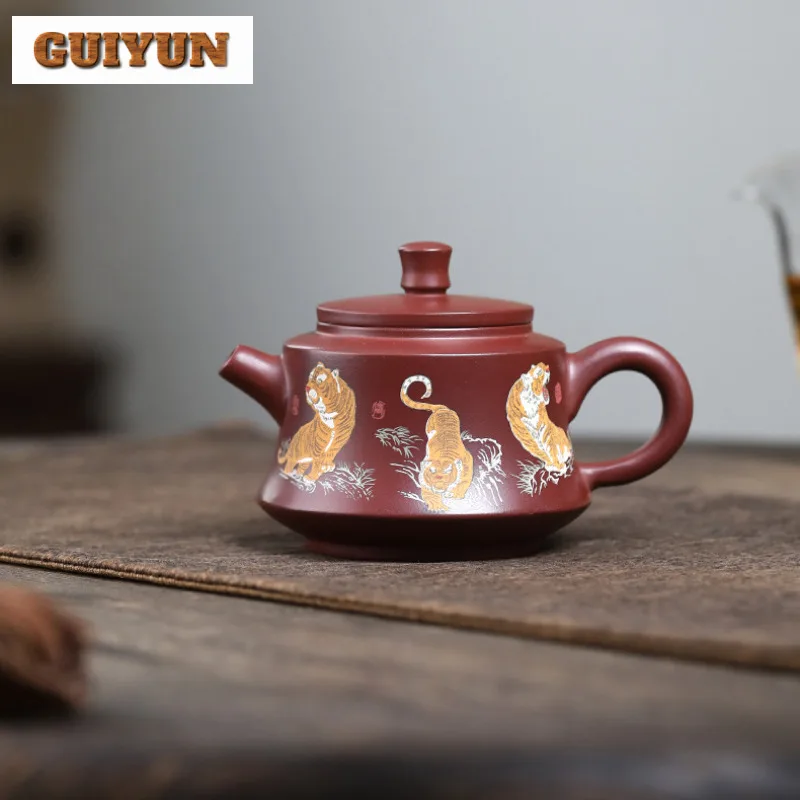 

185ml Luxury Yixing Purple Clay Teapots Artists Handmade Zhu Chu Pot Raw Ore Purple Mud Tea Soaking Kettle Chinese Zisha Tea Set