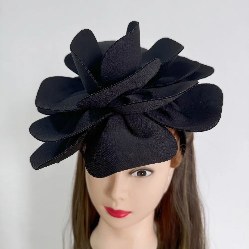 

Fashion Solid Color Hairbands Large Flower Elegant Headband Headwear Hair Hoop Hair Accessories