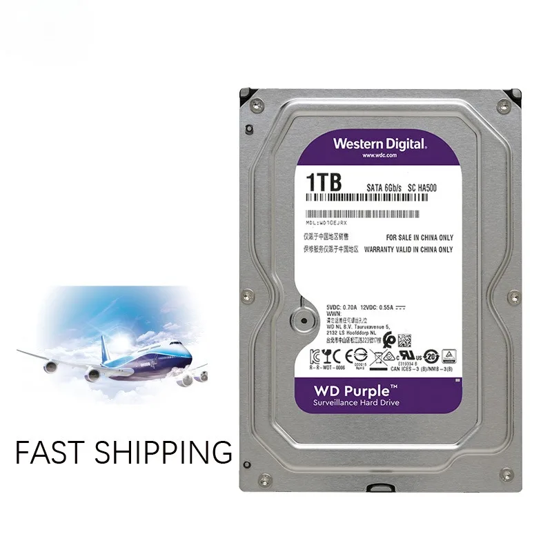 Imagem -05 - W-d Roxo Vigilância 1tb Disco Rígido Sata Iii 64m 3.5 Hdd hd Disco Rígido para Sistema de Segurança Gravador Vídeo Dvr Nvr Cctv