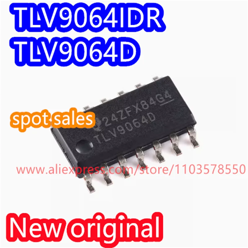 50PCS 100% Brand new original TLV9064IDR code TLV9064D package SOIC-14 4-channel operational amplifier chip TLV9064ID TLV9064