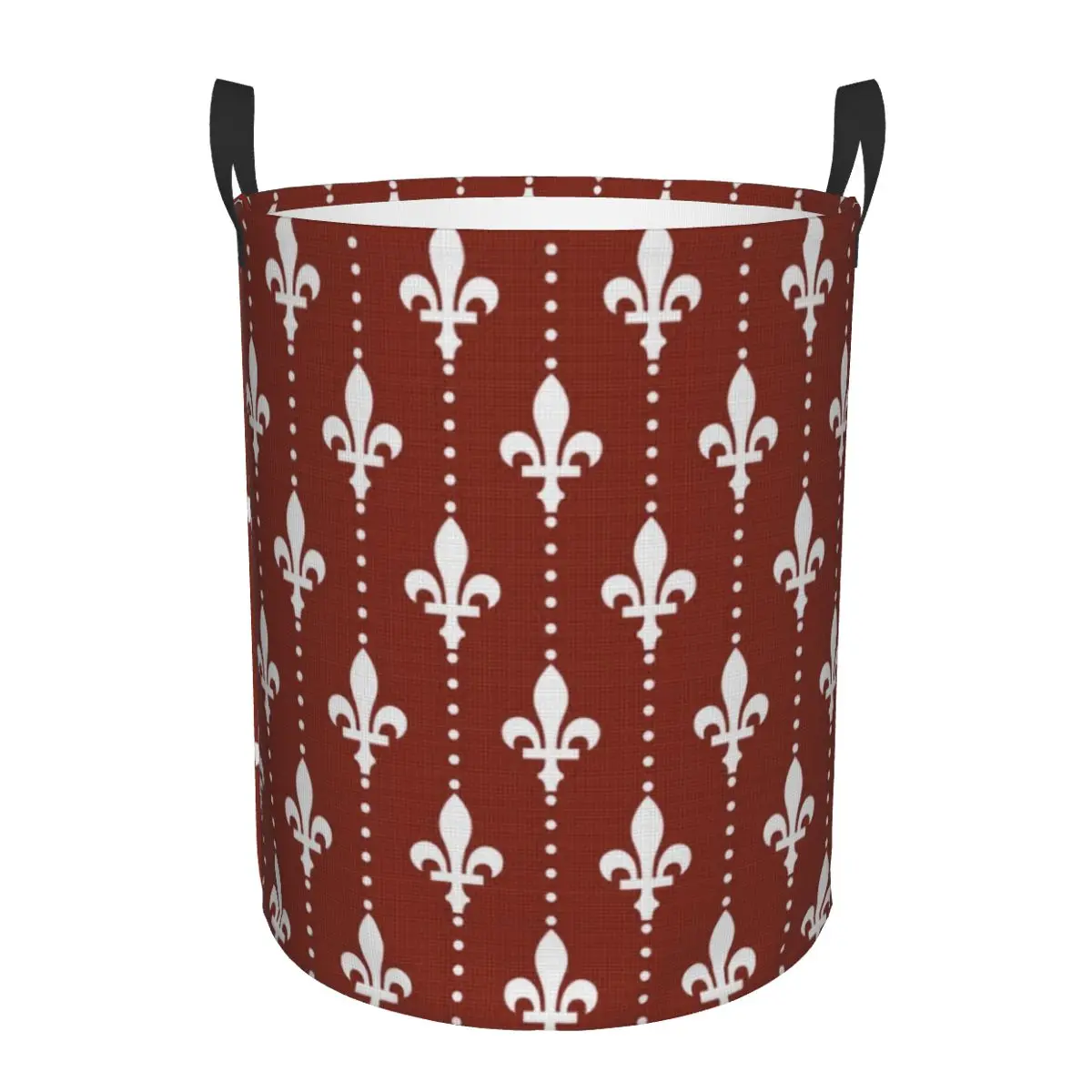 Fleur De Lis Laundry Basket Foldable Fleur-De-Lis Lily Flower Art Clothes Toy Hamper Storage Bin for Kids Nursery