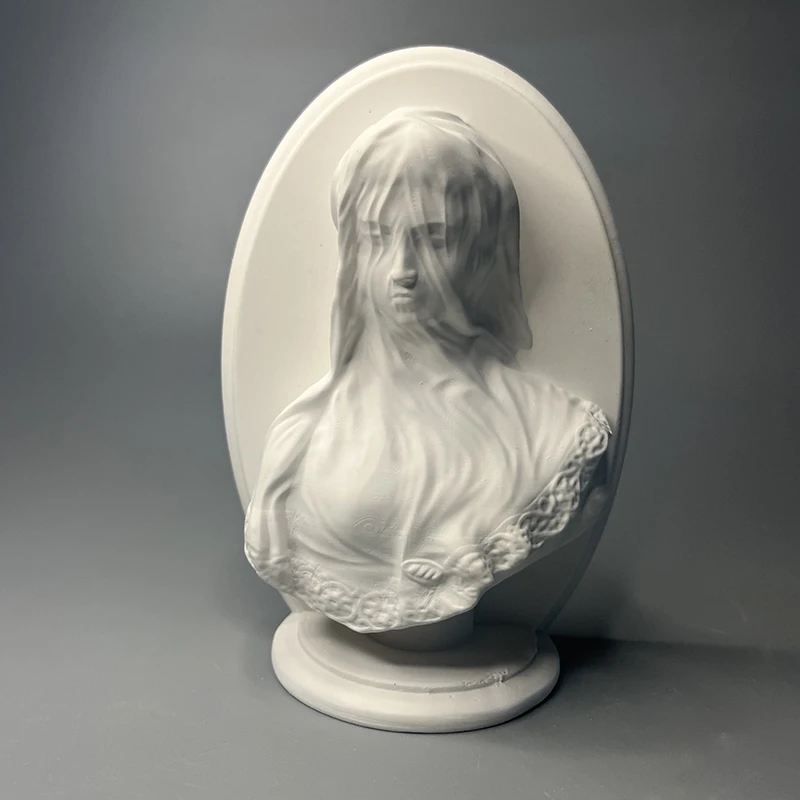 Vintage Roman Figurative Sculpture Abstract Veiled Female Bust Statue Bookshelf Ornament Craft Figurine Indoor Aesthetic Decor