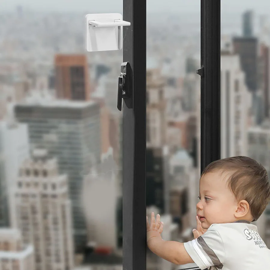 قفل حد الباب والنافذة المنزلق للأطفال ، معجون خالي من الثقب ، متعدد الوظائف ، حماية أمنية للأطفال ، أقفال أبواب خزانة الأدراج