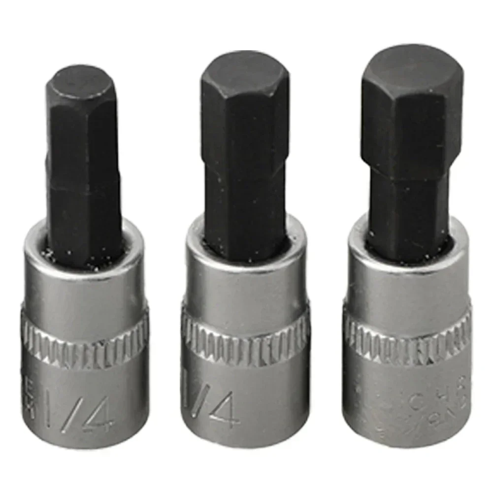 3Pcs 1/4 Inch Screwdriver Bit Socket Set Hex Screw Driver Bits H3-H8 Screwdriver Accessories For Torque Spanner Ratchet Wrench