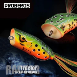 PRO BEROS-señuelo de pesca de rana de boca grande, anzuelo Artificial de rana modificada, cebo de TopWater, Tractor Popper, captura de cabeza de serpiente, lubina, 16g