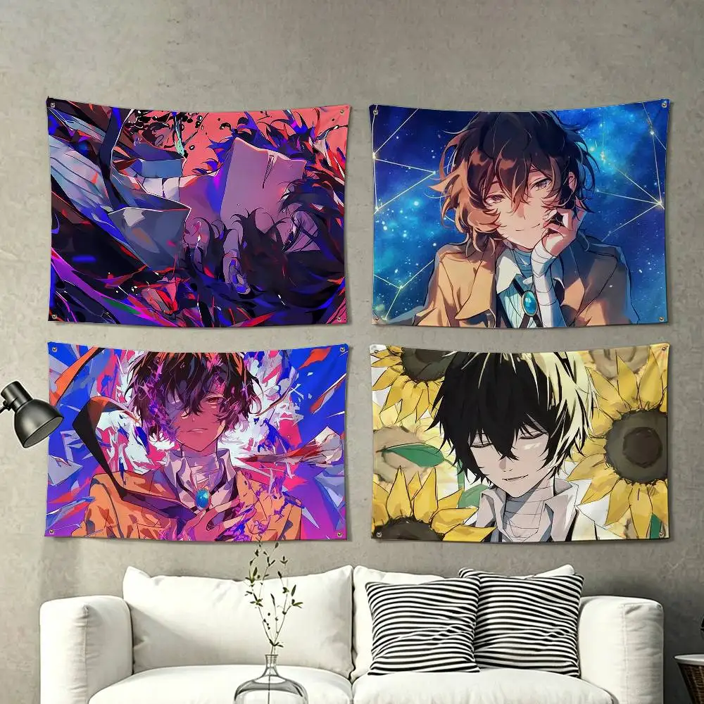 Bungo Stray Dogs dazai osamu  Flag Suitable For Party Club Outdoor Interior Wall Decoration Banner Fans Gift