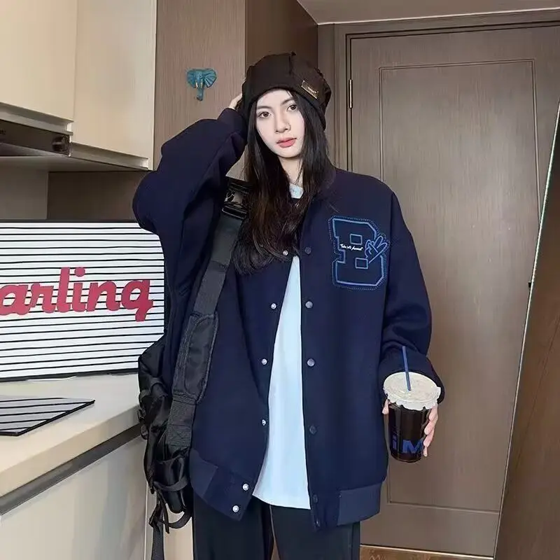 

Мужская куртка свободного кроя 2024: весенне-осенняя, в стиле Харадзюку, корейском и гонконгском, уличная мода, повседневная верхняя одежда