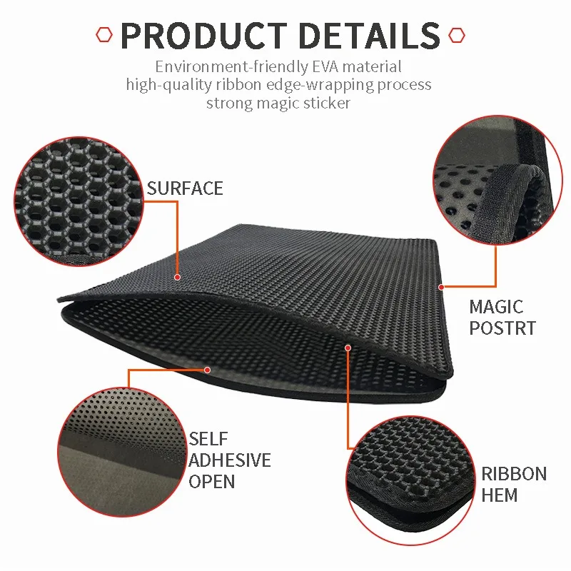 Large Double Layer EVA Cat Litter Trapping Mat Waterproof Anti-spill Kitty Litter Pad Easy Clean