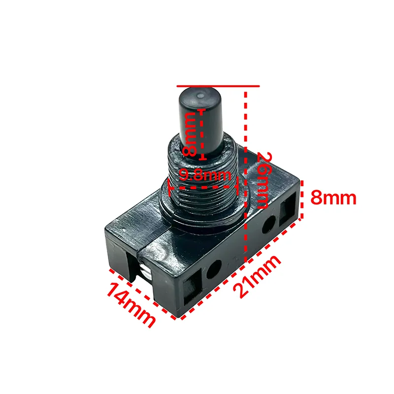 Original GE-7000 Round Normally closed self-locking start switch Lamp Fitting 2A250V Touch button Key switch