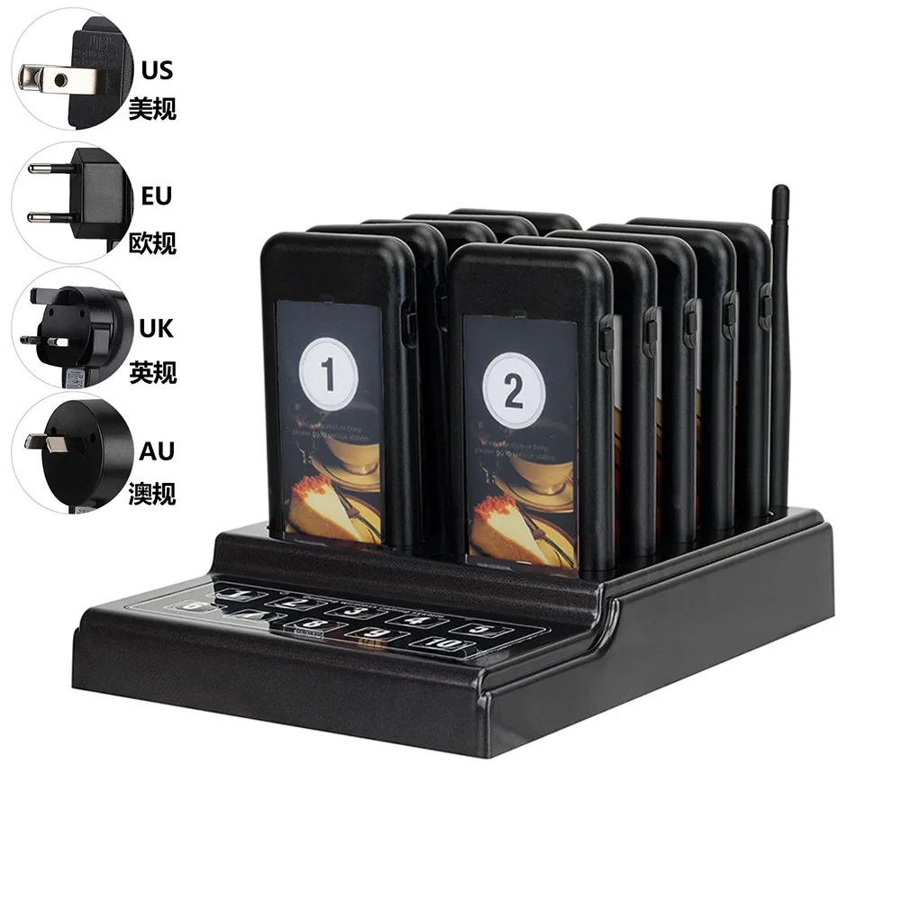 

Беспроводная система пейджинга 68G-10, вибрационный звукосниматель еды для очереди в ресторане и кафе